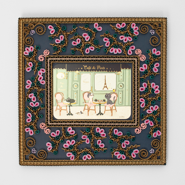 Handcrafted cardboard frame - Snow