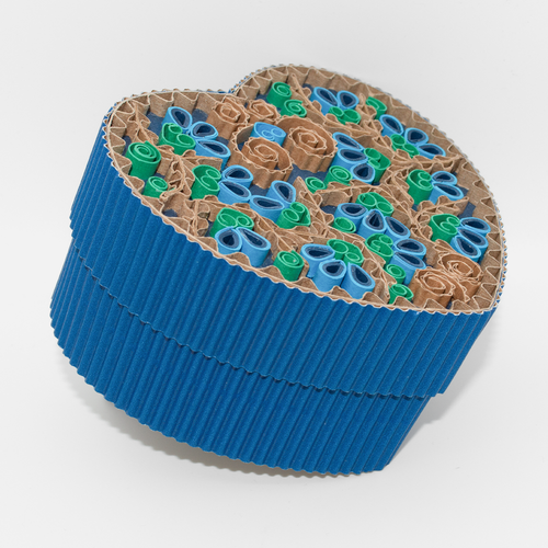 Boîte artisanale - cœur - bleu