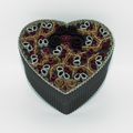Handcrafted heart box - black