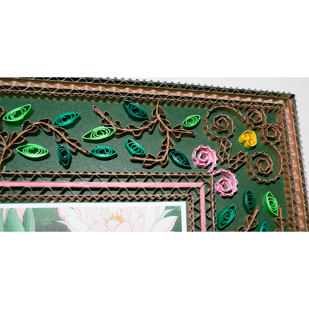 Handcrafted cardboard frame - Water lilies