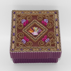 Boîte artisanale Origami éventail - violet