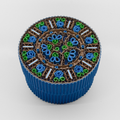 Boîte artisanale ronde - bleu