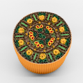 Boîte artisanale ronde - jaune