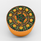 Boîte artisanale ronde - jaune