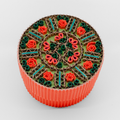 Handcrafted round box - orange