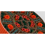 Handcrafted round box - orange