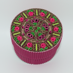 Handcrafted round box - pink
