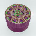 Boîte artisanale ronde - violet