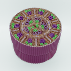 Boîte artisanale ronde - violet