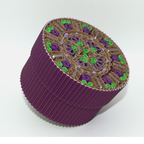Boîte artisanale ronde - violet
